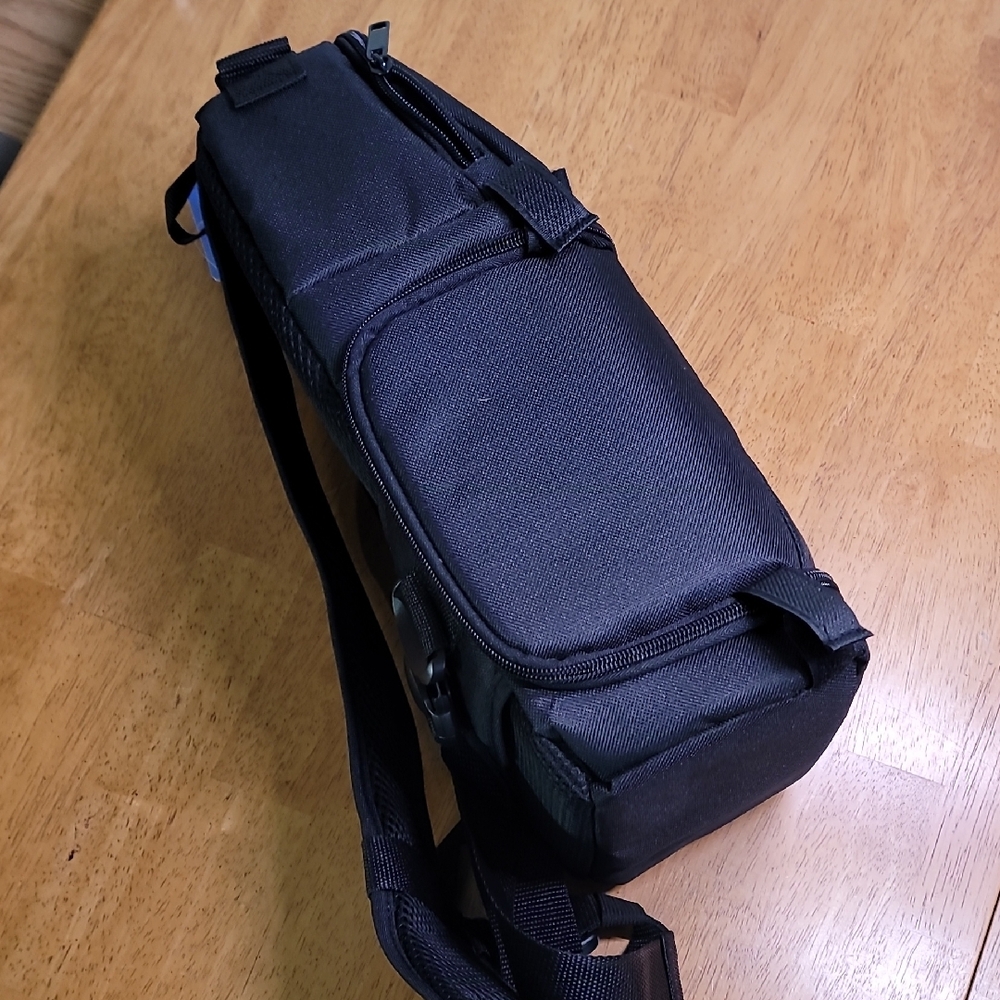 Compact Black Sling Backpack - Picture 3 of 11
